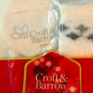 NWT CROFT & BARROW 3 PIECE PAJAMA SET V-NECK SIZE LARGE